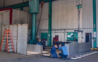 Steel Wall Fabrication in shop.